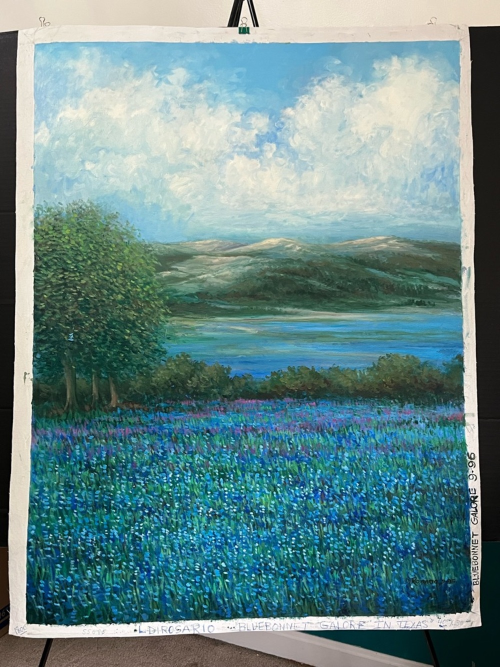 “Bluebonnet Galore in Texas” Original Signed Canvas Laurence DiRosario
